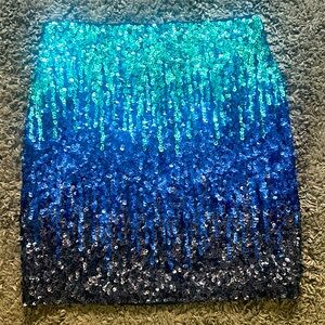 NWOT Blue Sequin Skirt